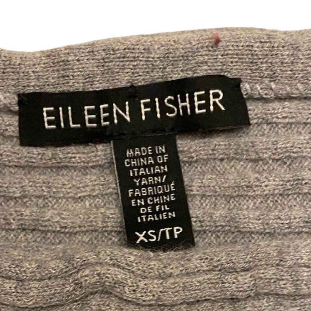 Eileen Fisher Merino Wool Tunic Sweater, Size XS, Gray, Long Sleeve Lightweight - Picture 8 of 8